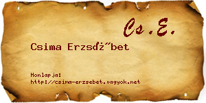 Csima Erzsébet névjegykártya